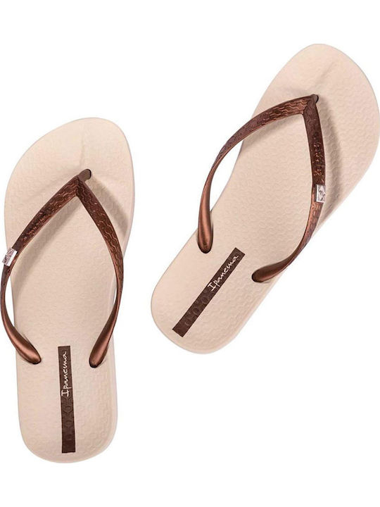 Brasilidade Damen Zehentrenner Beige Kupfer