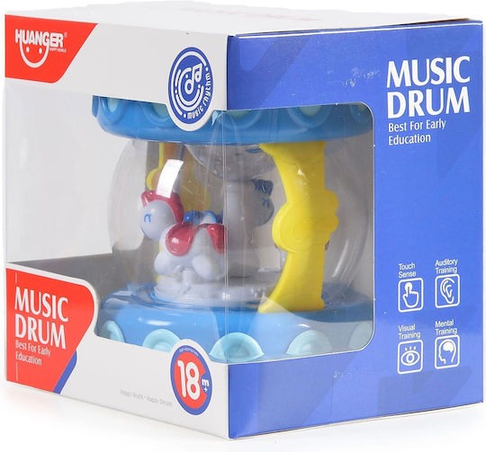 Martin Toys Музикален инструмент Барабан Карузел със светлина за 18++ месеца