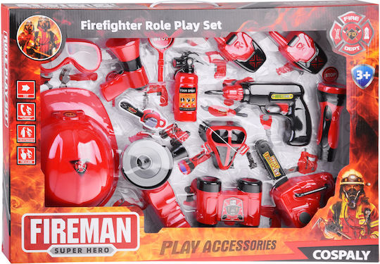 Large Firefighter Set Helmet Saw 13-Piece Fire Department Za4698