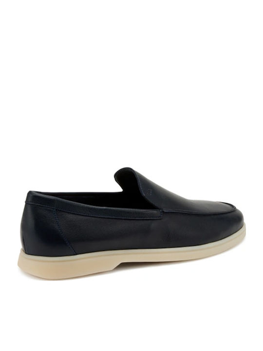 Leder Herren Mokassins in Blau Farbe