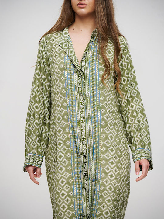 Ble Resort Collection Feminin Lung Caftan de Plajă Green