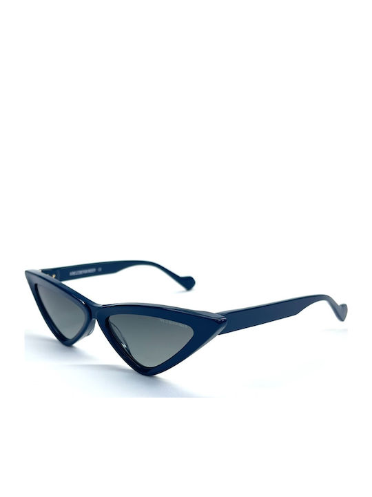 Kreuzbergkinder Women's Sunglasses with Blue Plastic Frame and Blue Gradient Lens LILITH C3 58