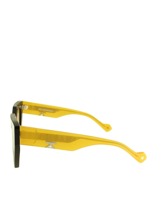 Kreuzbergkinder Women's Sunglasses with Black Plastic Frame and Yellow Lens CASINO C1