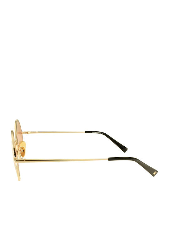 Kreuzbergkinder Unisex Sunglasses with Gold Metal Frame and Beige Lens TAMSIN C1