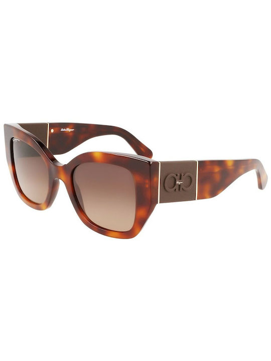 Salvatore Ferragamo Women's Sunglasses with Brown Tartaruga Plastic Frame and Brown Gradient Lens SF1045S 238