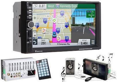 PerVoi Auto-Audiosystem 2DIN (Bluetooth/USB/AUX/WiFi/GPS/Apple-Carplay/Android-Auto) mit Touchscreen 7"