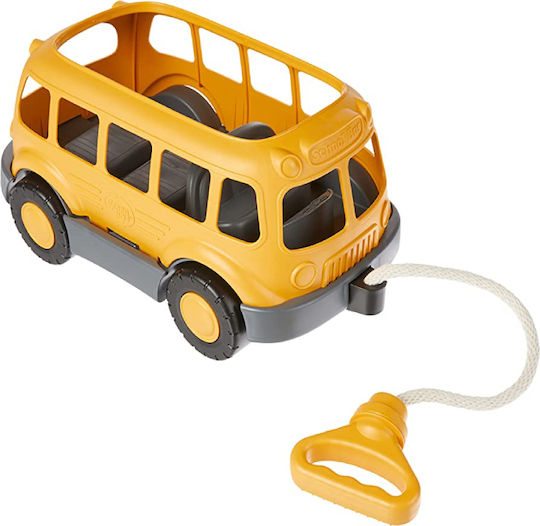 Green Toys Pull-Along Toy School Bus Wagon