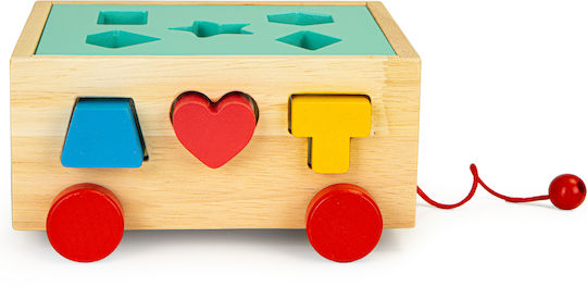 Ecotoys Συρόμενο Παιχνίδι Wooden Sorter Cart With Blocks από Ξύλο για 24+ Μηνών