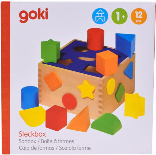 Goki Shape Sorting Toy Wooden Sorting Box made of Wood for 12++ Months