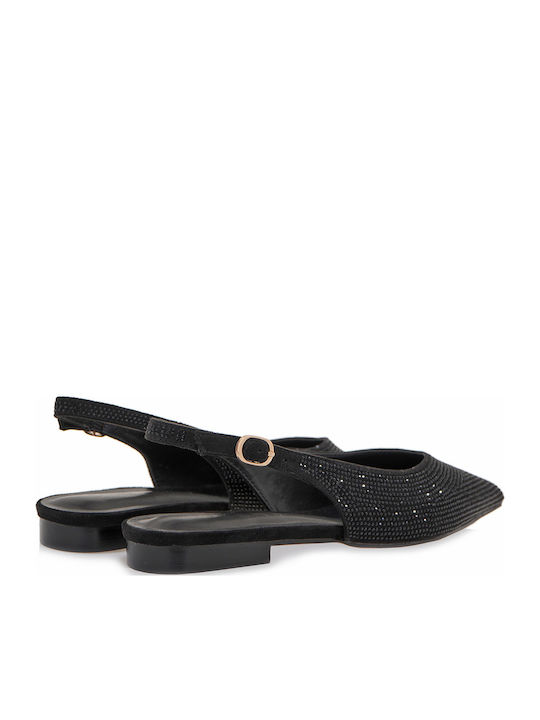 Γυναικείες Μπαλαρίνες Slingback σε Μαύρο Χρώμα