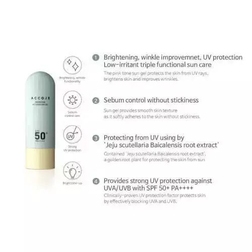 Accoje Mineral Αντηλιακό Gel Προσώπου SPF50 50ml