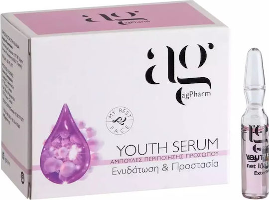 Ag Pharm Youth Feuchtigkeitsspendend Serum Gesicht mit Hyaluronsäure für Entgiftung & Strahlkraft 2ml
