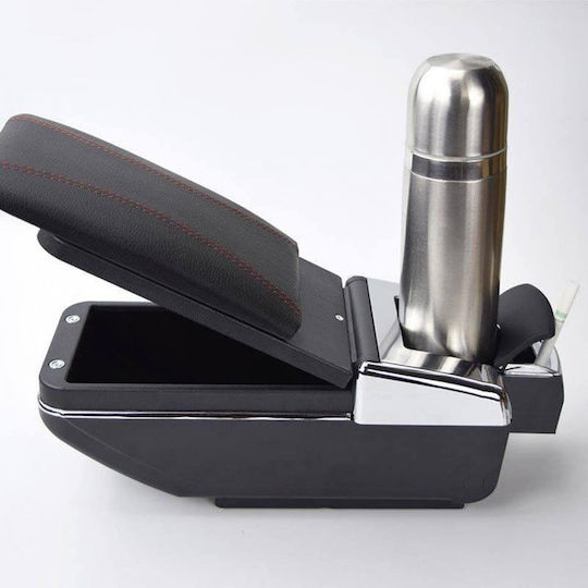 Car Armrest Universal with cupholder/shelf/USB Black