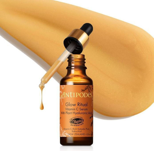 Antipodes Glow Ritual Serum Face with Vitamin C & Hyaluronic Acid for Radiance 10ml