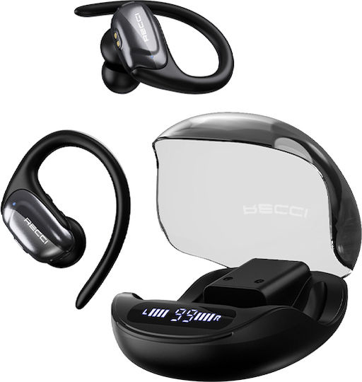Recci Starry Sky In-ear Bluetooth Handsfree Ακουστικά με Θήκη Φόρτισης Μαύρα