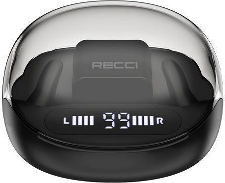 Recci Starry Sky In-ear Bluetooth Handsfree Ακουστικά με Θήκη Φόρτισης Μαύρα