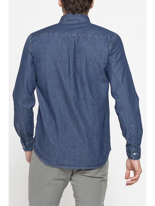 Long-sleeved Denim Shirt Blue