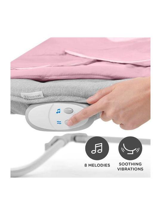 Kinderkraft Electric Baby Relax Swing Felio 2 with Music and Vibration Rose for Child up to 9kg