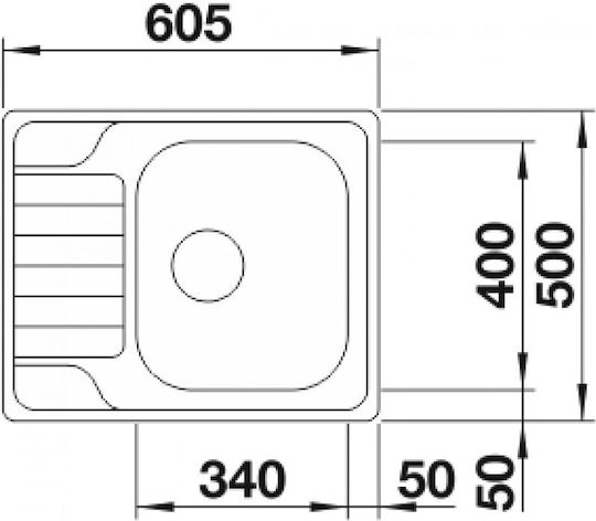 Blanco Dinas 45s Drop-In 60.5x50см Сребрист Blanco Dinas 45s Drop-In 60.5x50см Сребрист