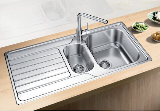 Blanco Dinas 6 S Ένθετος Inox Brushed Μ100xΠ50cm Γκρι