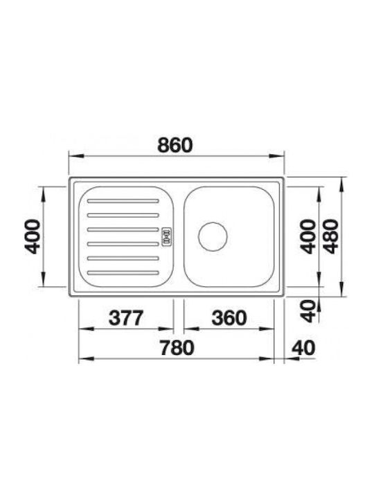 Blanco 45 S 521007 Drop-In Мивка Inox Ш86xД48см Сив