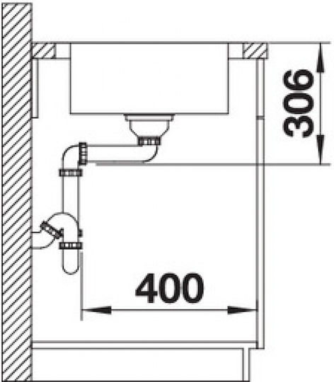 Blanco Dinas 45s Ένθετος Νεροχύτης Inox Μ86xΠ50cm Γκρι