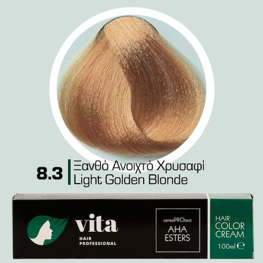 Vita Hair Professional Hair Dye Blonde Light Golden 8.3 100ml