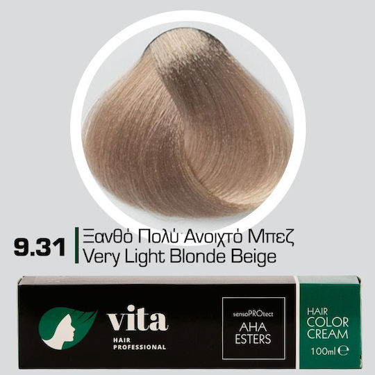 Vita Hair Professional Βαφή Μαλλιών Ξανθό Πολύ Ανοιχτό Μπεζ 9.31 100ml