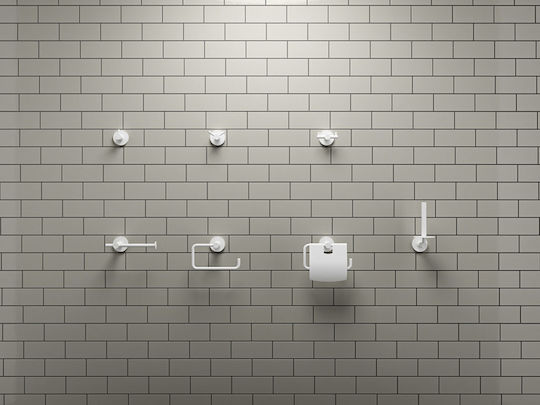 Verdi Sigma Wall-mounted Paper Holder Metallic White Matt White Matt