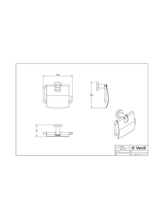 Verdi Sigma Wandmontiert Papierhalter Metallisch White Matt Weiß Matt