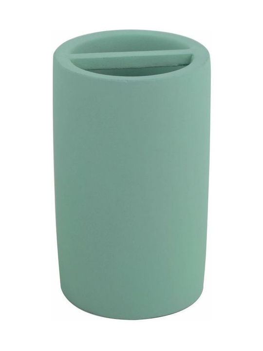 Marva Toothbrush Holder Cement Tabletop Cup Holder Concrete Green