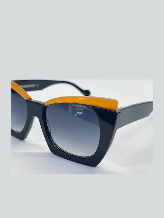 Kreuzbergkinder Unisex Sunglasses with Black Plastic Frame and Black Lens CALYPSO C4