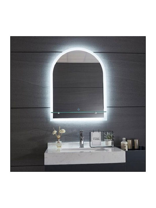 Gloria Solo Ημικυκλικός Καθρέπτης Μπάνιου Led Αφής 50x70cm