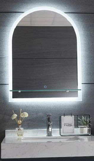 Gloria Solo Semicircular Bathroom Mirror Led Touch 50x70cm