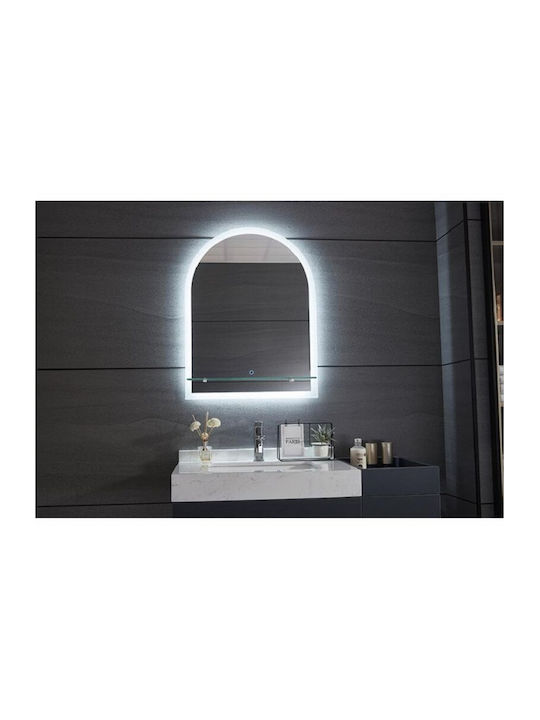 Gloria Solo Ημικυκλικός Καθρέπτης Μπάνιου Led Αφής 50x70cm