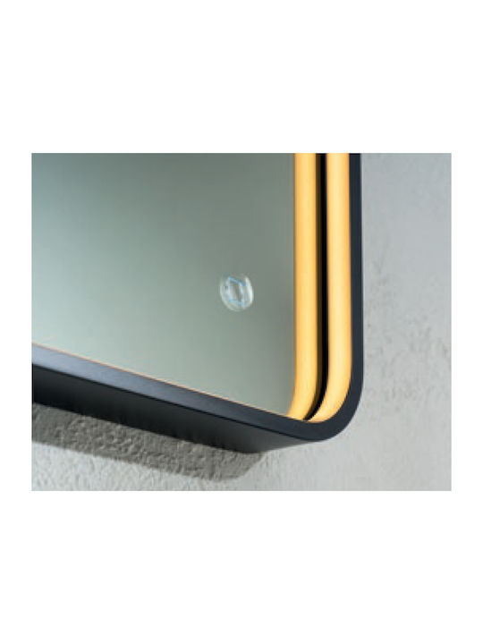 Luminor Oglindă de Baie Lumini LED 60x80cm Negru