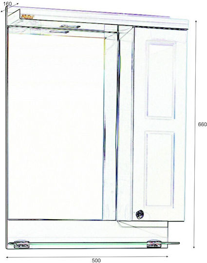 M-Mebel Bathroom Mirror Led made of Plastic with Cabinet