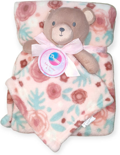 Dreams by Joyce Blanket Nursery Swaddling Blankets Pink with Animal Pink 75x100cm