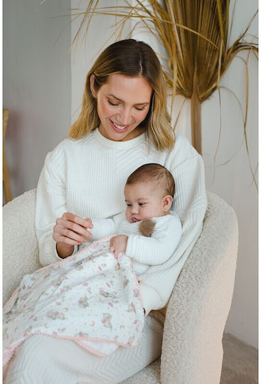Interbaby Blanket Nursery Swaddling Blankets Elefante Fleece White 80x110cm