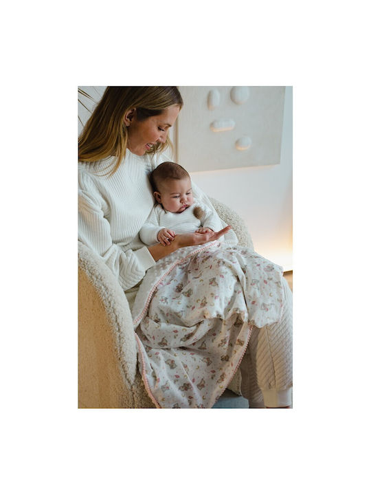 Interbaby Blanket Nursery Swaddling Blankets Elefante Fleece White 80x110cm