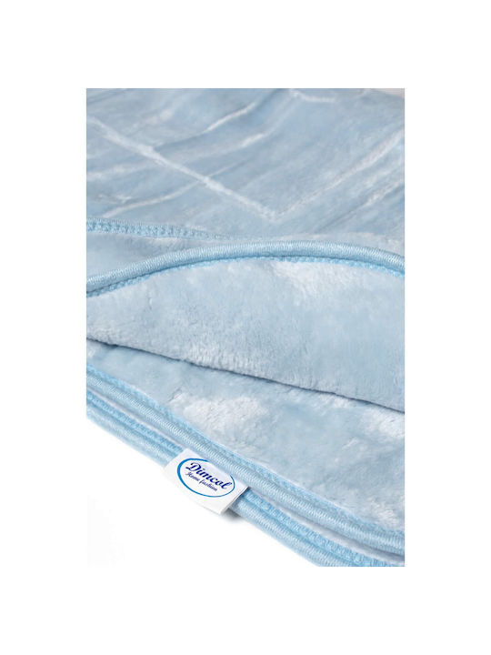 Dimcol Blanket Cot Bebe Velvet Baby Blue 140x110cm.