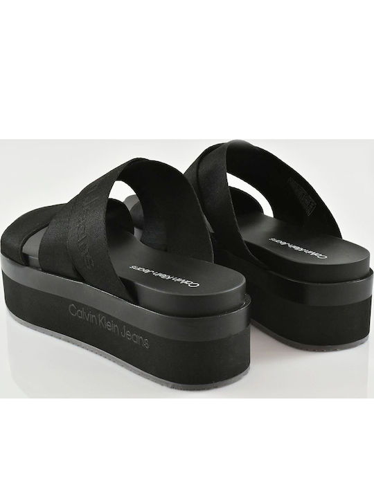 Women's Flat Sandals Flatforms in Black Color