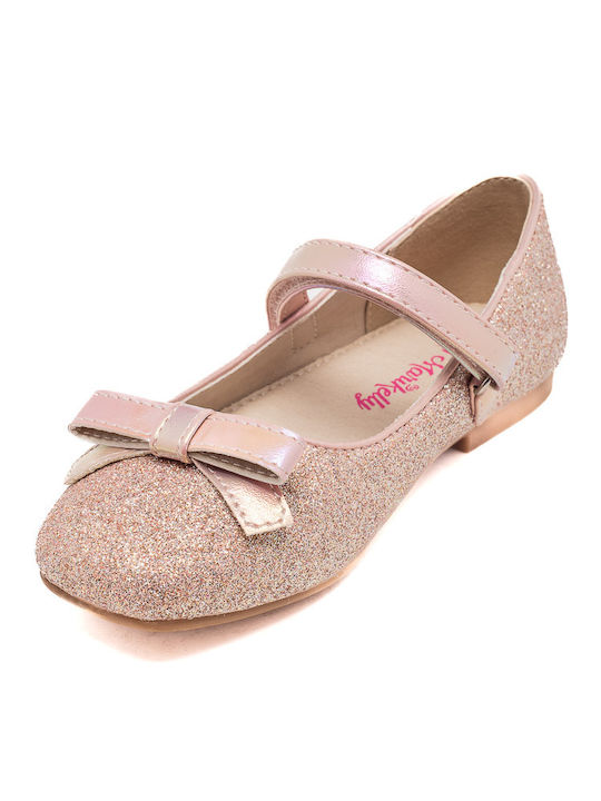 Kids Ballerinas with Hoop & Loop Closure Pink