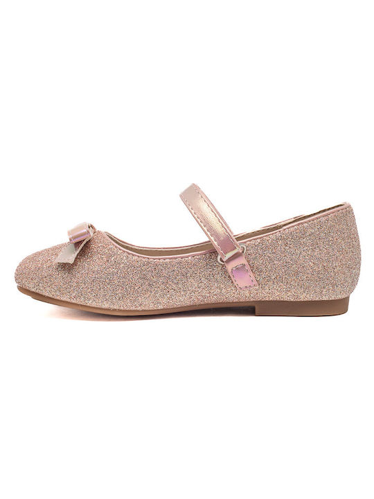 Kids Ballerinas with Hoop & Loop Closure Pink