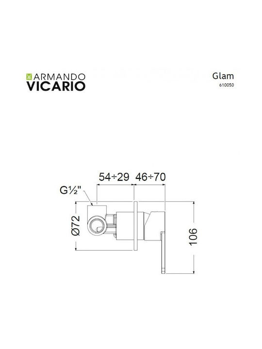 Armando Vicario Glam für Dusche 2 Ausgänge Silber