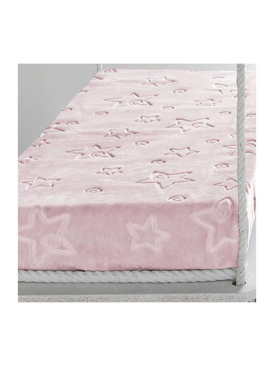 Piel SA Decke Kinderbett 6627 Star Samt Rosa 110x140cm