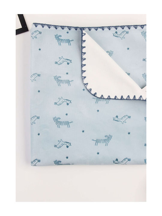 Bi Baby Blanket Nursery Swaddling Blankets Fleece Light Blue 90x90cm