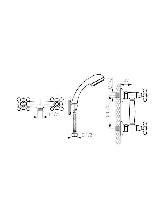 Ferro Presstige Mixing Sink Faucet Silver