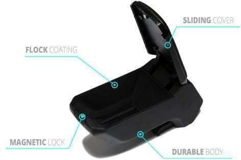 S-dizayn Car Leather Armrest for Fiat Doblo Black