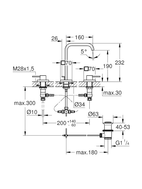 Grohe Allure Αναμεικτική Μπαταρία Νιπτήρα Ασημί